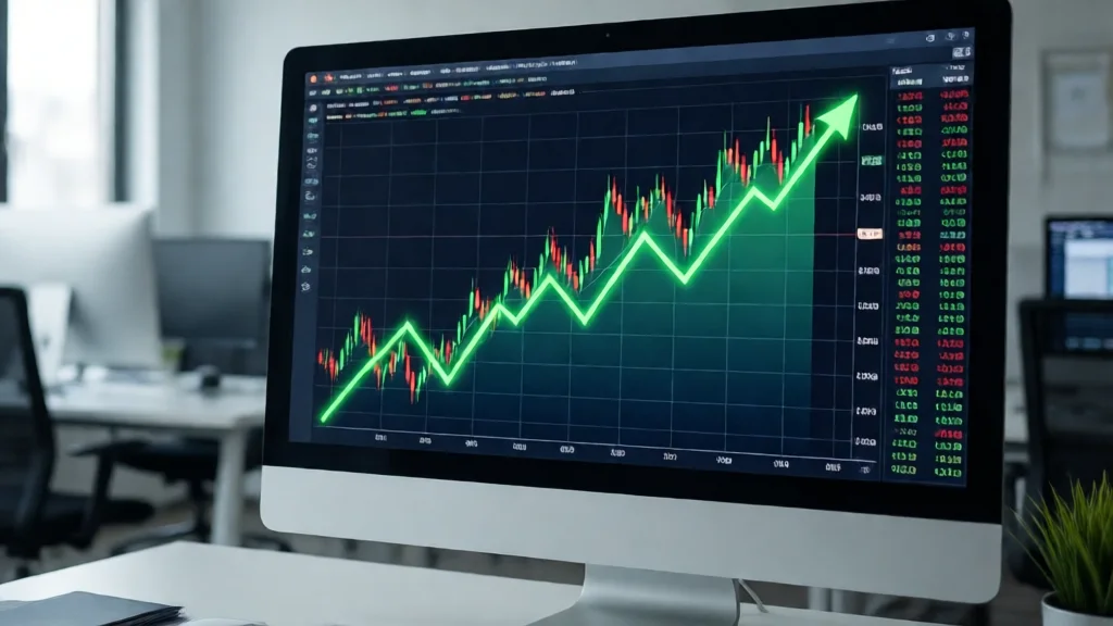 Grafico de mercado em alta
