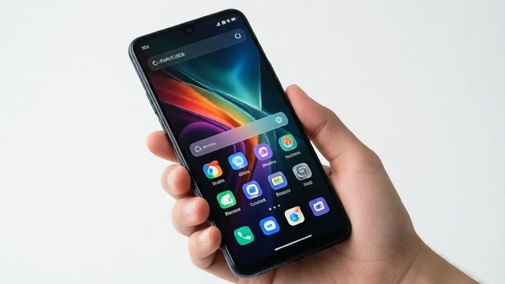 Smartphone com interface moderna e design de vidro