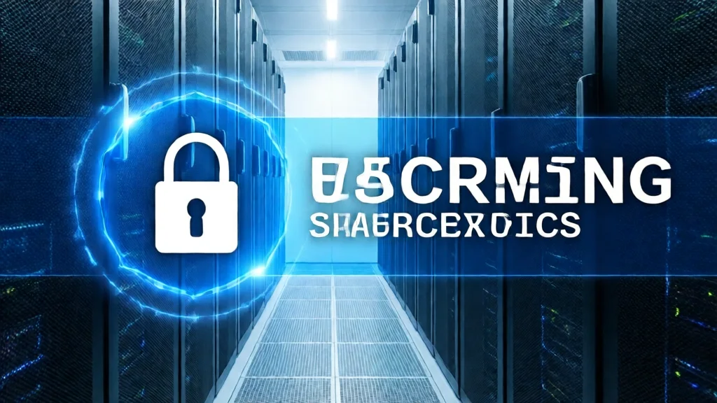 Data center com fileiras de racks de servidores
