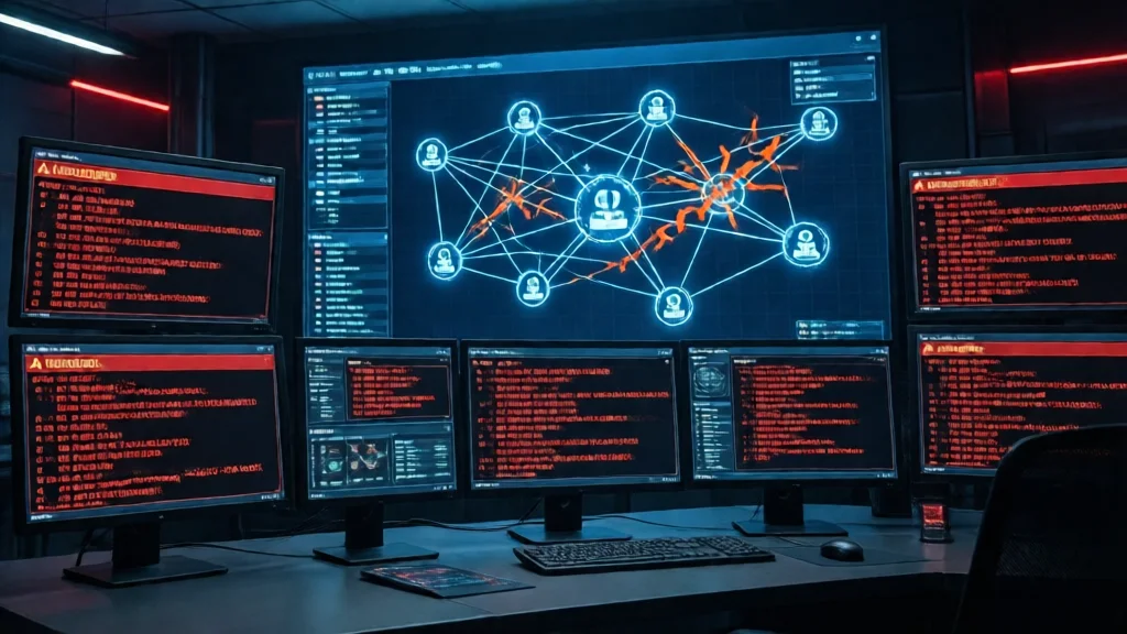 Central de comando de segurança com alertas de vulnerabilidades em agentes de IA