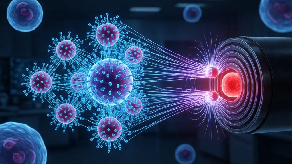 Microrrobôs magnéticos guiando células imunes até um tumor