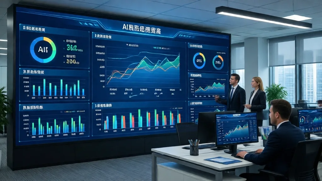 Dashboard de métricas de IA em ambiente corporativo