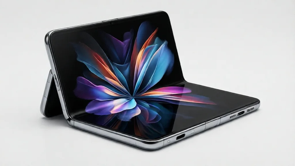 iPhone Duo dobrável em meio à abertura